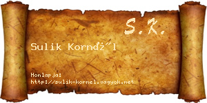 Sulik Kornél névjegykártya